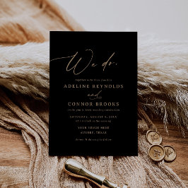 Elegant Black och Guld Calligraphy Vi gör Bröllop Inbjudningar