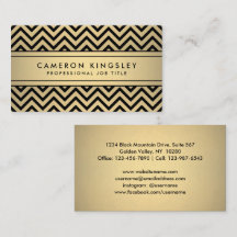 Elegant Black och Guld Faux Foil Modern Chevron
