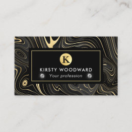 Elegant Black och Guld Geode Strata Struktur Visitkort