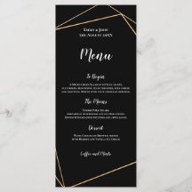 Elegant Black och Guld Geometric Ram Bröllop