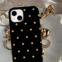 Elegant Black och Guld Glitter Dot Mönster