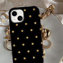 Elegant Black och Guld Glitter Dot Mönster