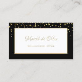 Elegant Black och Guld Gnistra Glitter Boutique Visitkort