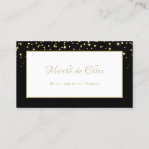 Elegant Black och Guld Gnistra Glitter Boutique Visitkort