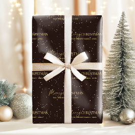 Elegant Black och Guld God jul Namn Presentpapper