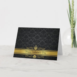 Elegant Black och Guld Helgkort