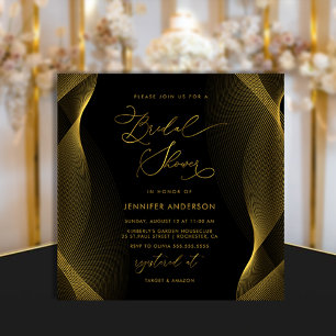 Elegant Black och Guld Inbjudningskort för möhippa