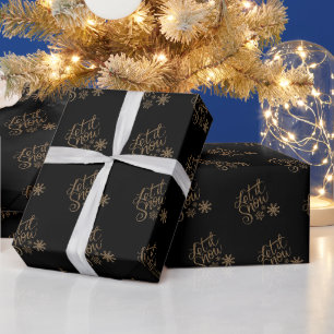 Elegant Black och Guld jul Presentpapper