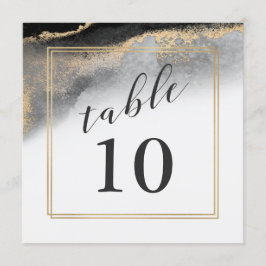 Elegant Black och Guld Marble Bordsnummer