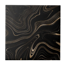 Elegant Black och Guld Marble Mönster Aestetic