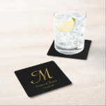 Elegant Black och Guld Monogram Bröllopsfest Underlägg Papper Kvadrat<br><div class="desc">Papper Underlägg elegant Black och Guld Monogram Bröllopsfest Square</div>