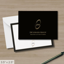 Elegant Black och Guld Monogram Initialer Logotyp