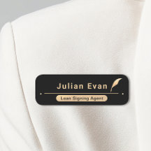 Elegant Black och Guld Notary Public Quill Icon