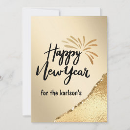 ELEGANT BLACK OCH GULD NYTT ÅRSKORT HELGDAG JULKORT