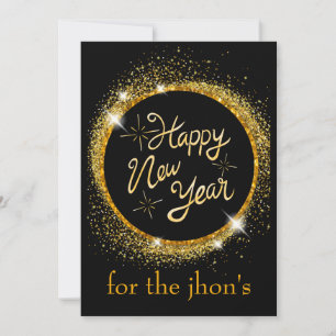 ELEGANT BLACK OCH GULD NYTT ÅRSKORT HELGDAG JULKORT