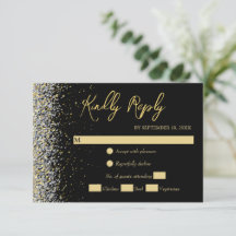 Elegant Black och Guld OSA kort
