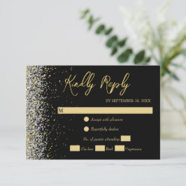 Elegant Black och Guld OSA kort