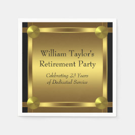 Elegant Black och Guld Pension Pappersservett
