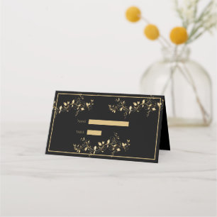 Elegant Black och Guld Placeringskort