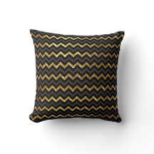Elegant Black och Guld Polyester Dekorativ kudde