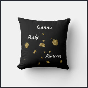 Elegant Black och Guld Princess Kudde