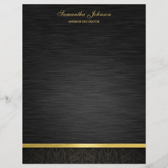 Elegant Black och Guld Reklamblad (Framsidan)
