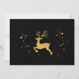 Elegant Black och Guld Rudolph jul Inbjudningar