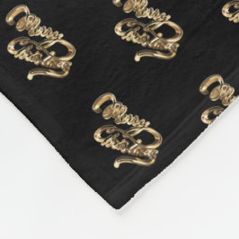 Elegant Black och Guld Script God jul Fleecefilt
