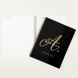 Elegant Black och Guld Script Monogram