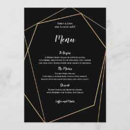 Elegant Black och Guld Simple Geometric Ram Meny