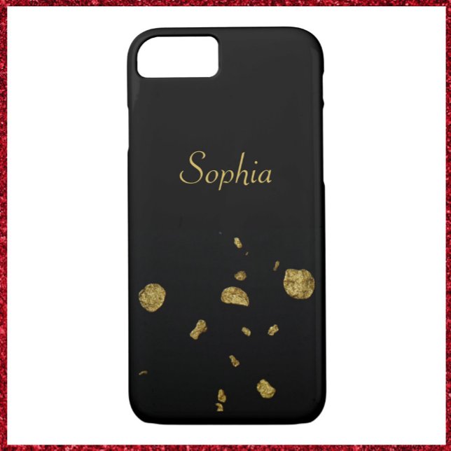 Elegant Black och Guld Spangles Case-Mate iPhone Skal (Skapare uppladdad)