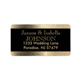 Elegant Black och Guld Starlight Bröllop Adressetikett