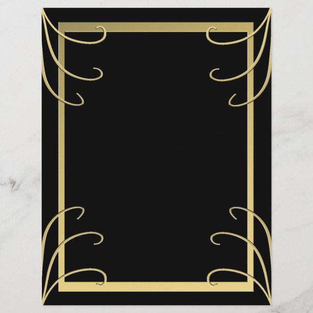 Elegant Black och Guld Swirl (Framsida)