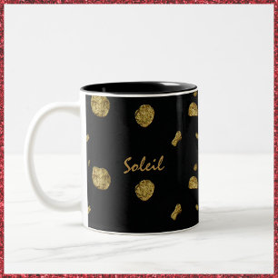 Elegant Black och Guld  Två-Tonad Mugg