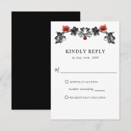 Elegant Black och Red Victorian Gothic Bröllop OSA Kort