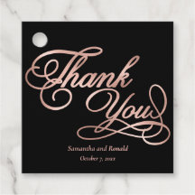 Elegant Black och Ro Guld Calligraphy Tack
