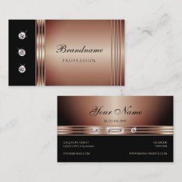 Elegant Black och Ro Guld Sparkande diamanter Visitkort