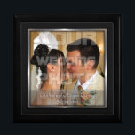 Elegant Black och Silver Bröllop Photo Smyckeskrin<br><div class="desc">Snyggtens fotomall bröllop box. Underbar för favörer eller tack för att ni ger eller minns ögonblicket. Även underbar att lägga in saker. Template Image First Kiss by Alena Kratochviolva. http://www.publicdomainpictures.net/view-image.php?image=1128&picture=first-kiss</div>