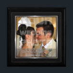 Elegant Black och Silver Bröllop Photo Smyckeskrin<br><div class="desc">Snyggtens fotomall bröllop box. Underbar för favörer eller tack för att ni ger eller minns ögonblicket. Även underbar att lägga in saker. Template Image First Kiss by Alena Kratochviolva. http://www.publicdomainpictures.net/view-image.php?image=1128&picture=first-kiss</div>
