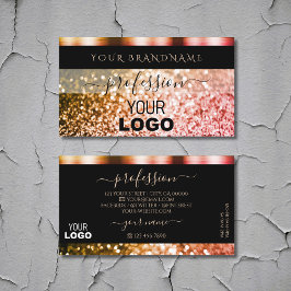 Elegant Black Orange Rosa Gnistra Glitter Lägg til Visitkort