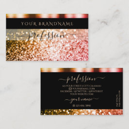 Elegant Black Orange Rosa Gnistra Glitter Shimmery Visitkort