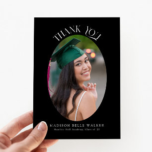 Elegant Black Oval Studenten Photo Tack Kort