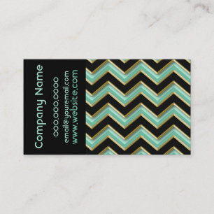 Elegant Black på Affärskortet Aqua ZigZag Visitkort