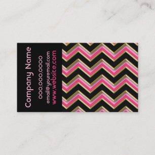 Elegant Black på Shock rosa ZigZag-Affärskort Visitkort