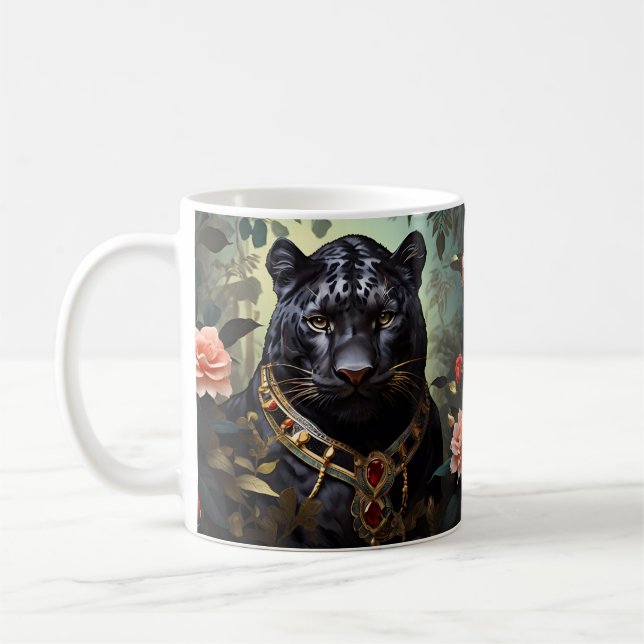 Elegant Black Panther Kaffemugg (Vänster)