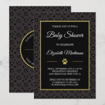Elegant Black Panther Leopard Spots Baby Shower