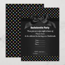 ELEGANT BLACK Pastel SPOT BACHELORETTE Inbjudningar