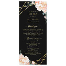 Elegant Black Peach Cream Guld Geometric Bröllop