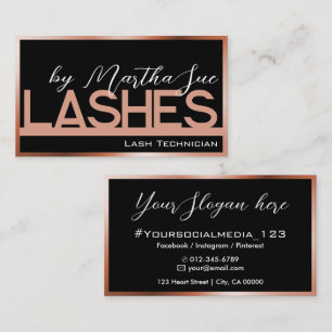 Elegant Black Peach Rosa Ombre Beauty Lash Ideas Visitkort