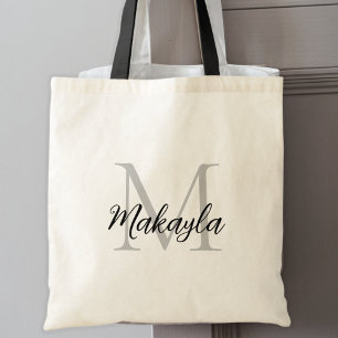 Elegant Black Personlig Monogram Tygkasse